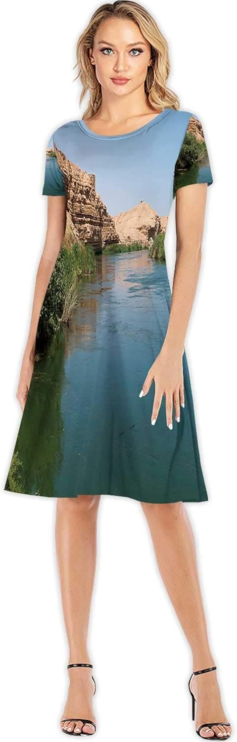 C COABALLA Eudyptes chrysocome Pinguino Delle rocce Girl's Round Neck Flowy Maxi Dresses,098728 for Beach,S