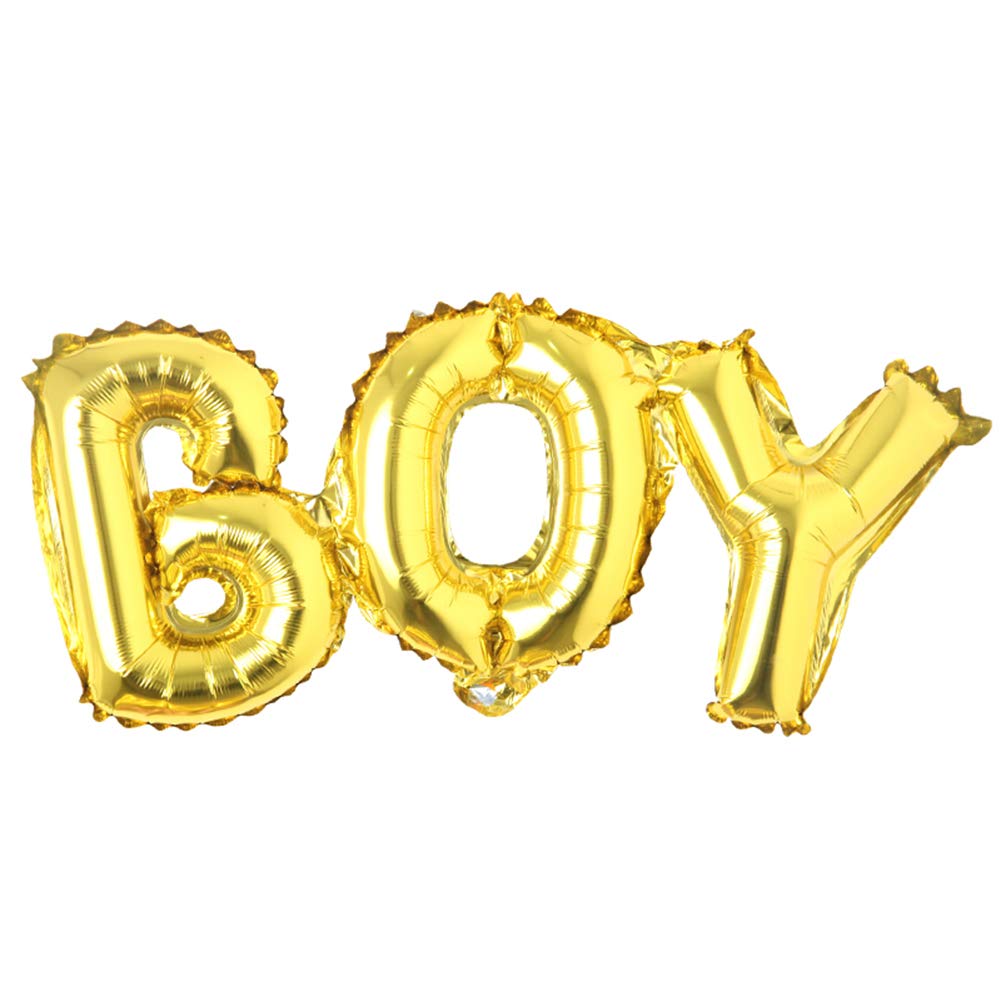 Photo 1 of Boy girl connection Letter foil balloons children party decoration birthday party balloons inflatable Helium Balloon baby shower (Gold Boy)