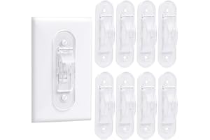 CLYMENE Wall Switch Guard, Childproof Light Switch Cover Guard | Toggle Style | Light Switch Protection | Lock Toggle Switch in On or Off Position | 8 Pack, Clear