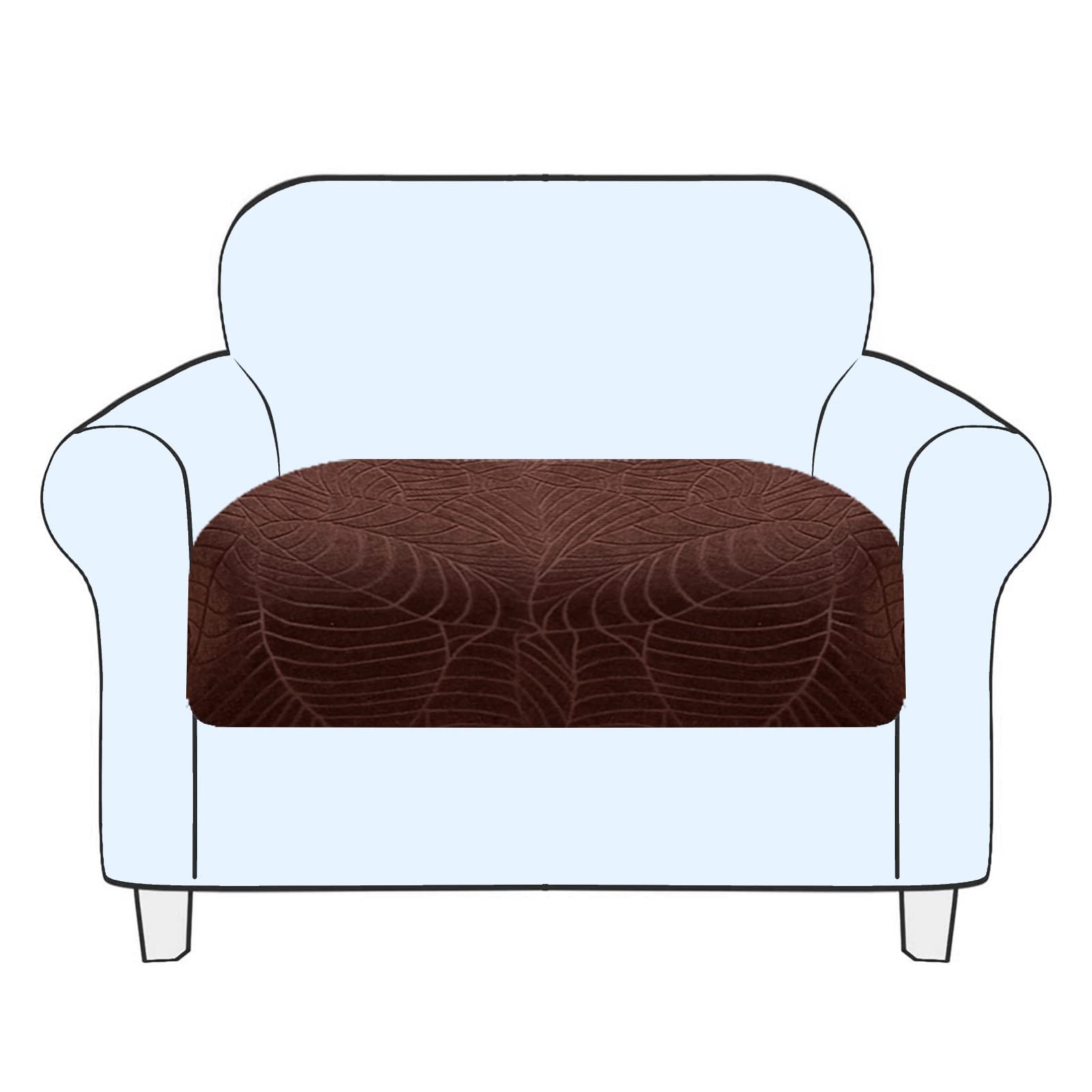 SHUOJIA Sofa Seat Cushion Cover Stretch Cushion Covers Non-slip Slipcover Cover for Sofa Seat Cushions Seat Couch Cover for Pets & Kids (Brown,Large-1-Seater)