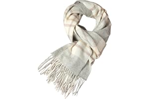 WAMSOFT Wool Winter scarf Plaid scarf Soft Warm Tartan checkered Striped Fashion Scarf Classic for Women Men Scarves