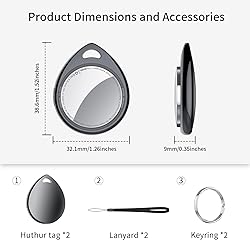 Tracker Tags-2 Pack Deep Black, 5.3 Bluetooth