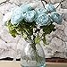 4 PCS Simulate bridal bouquet artificial silk flowers french peony in beautiful colours for home party wedding decor blue