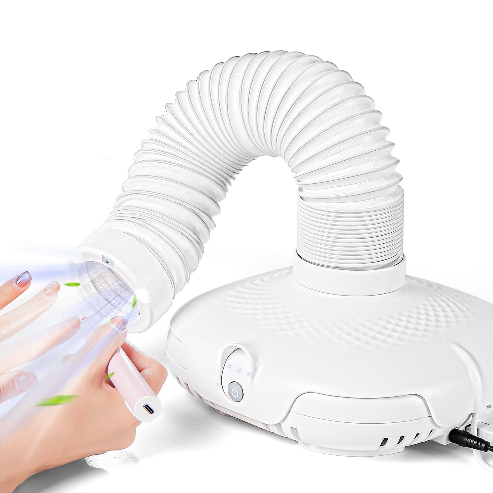 Photo 1 of Nail Dust Collector Tech Professional: LED Light Flexible Tube 650PA Powerful Suction - Nail Dust Vacuum Machine 3 Adjustable Speeds Ultra-Quiet for Manicure Pedicure Model Craft Sanding