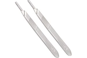 AHHKZT 2 Pcs Scalpel Handle #3, Rust Proof Stainless Steel Surgical Scalpel Knife Handle - Premium Quality, Lightweight & Durable, Fits Blades No.10,11,12,13,14,15 Surgical Instrument