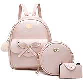 I IHAYNER Girls Bowknot 3-Pieces Fahsion Leather Backpack Backpack Purse for Women Rucksack for Ladies Shoulder Bag | Backpack Purse, Rucksack, for Ladies, Shoulder Bag, Backpack Purse, Rucksack