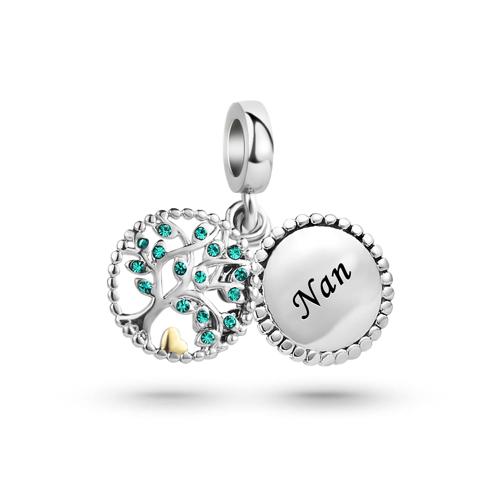 KunBead Jewelry Nan Nana Nanny Grandma Love Dangle Charms Gifts from Grandchildren