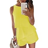 Dokotoo Womens Summer Jumpsuits 2026 Casual Ruffle Chiffon Sleeveless Rompers