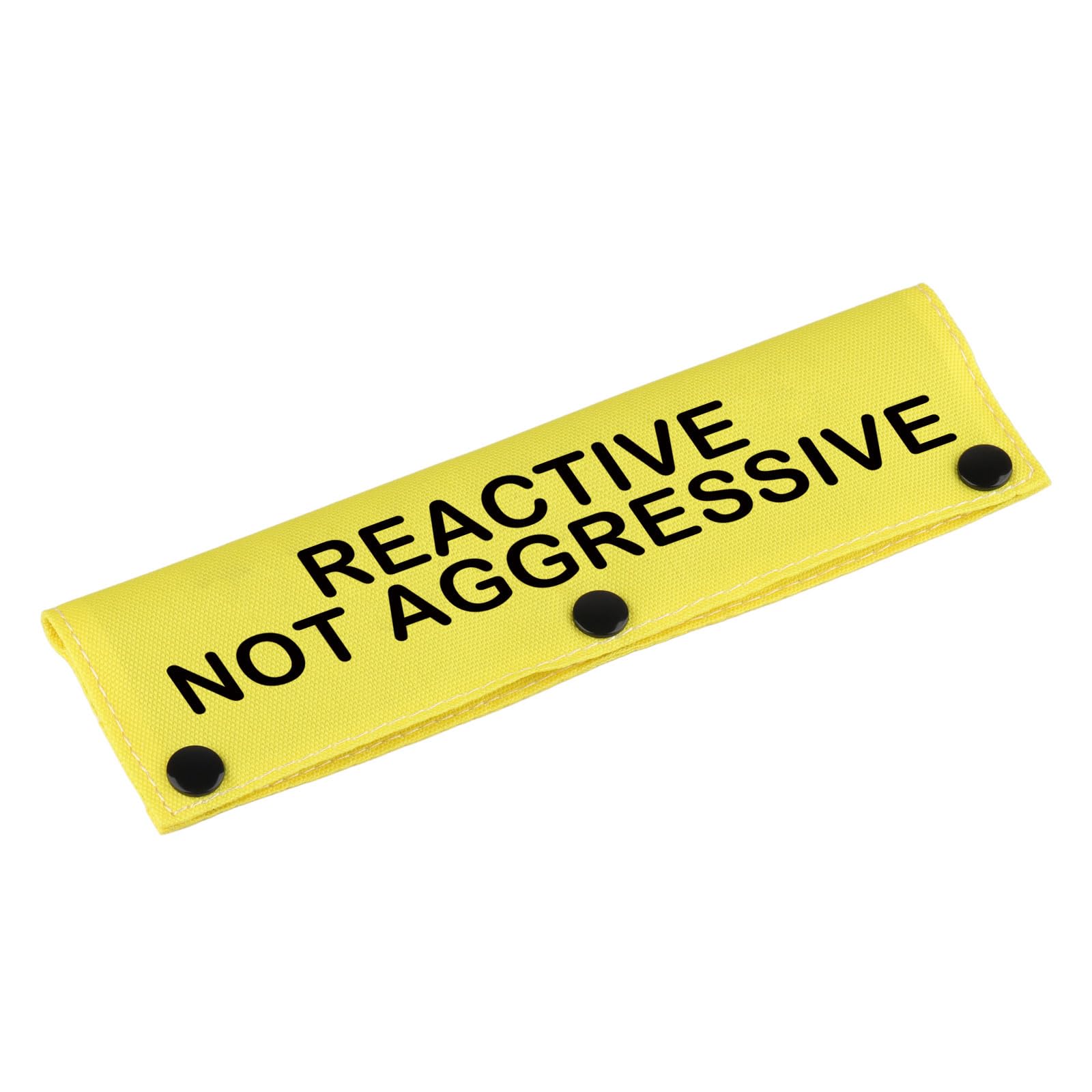 Funny Service Dog Leash Sleeve Reactive Not Aggressive Dog Leash Wrap for Pets(Not Aggressive-YE Sleeve)