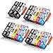 Kingway PGI-225 CLI-226 Compatible Canon 225 226 Ink Cartridge (with Grey) Compatible with Canon Pixma MG6120 MG8120 Inkjet Printer (5LBK+3SBK+3C+3M+3Y+3GY)