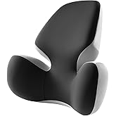 BEBAS Lumbar Support Pillow for Office Chair - Ergonomic Memory Foam Back Cushion for Lower Back Pain Relief - Washable & Breathable Cover - Fits Car Seats, Gaming Chairs & Wheelchairs - Black Gray