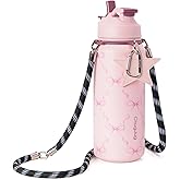 ChugJug Insulated Water Bottle 40 oz with Strap, Leak-Proof Stainless Steel Water Bottle with Flip Straw & Spout Lid, BPA-Free, Reusable Cute Metal Water Bottles for Women & Girls, Keeps Drinks Cold