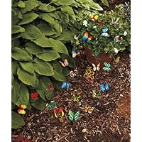 CJESLNA Set of 24 Garden Yard Planter Colorful Whimsical Butterfly Stakes