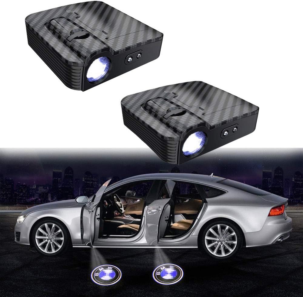 MIVISO Upgraded Car Door Led Logo Projector Light No Magnet Wireless Lamp Welcome Ghost Shadow Light 2PCS(Accept Custom Logo)