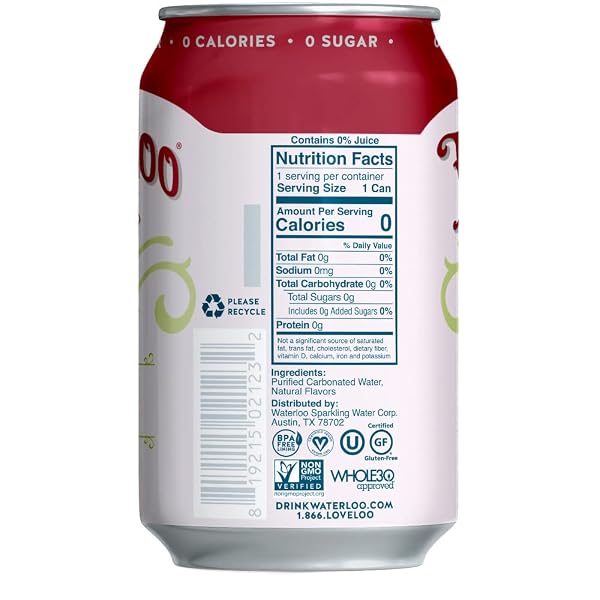 WATERLOO SPARKLING WATER CHERRY LIMEADE SPARKLING WATER SGL, 12 FZ