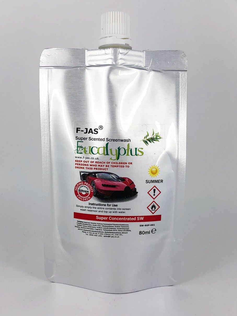 FJAS Super Scented Windshield Washer Fluid (2.7 Fl oz Pouch,Eucalyptus) Automotive