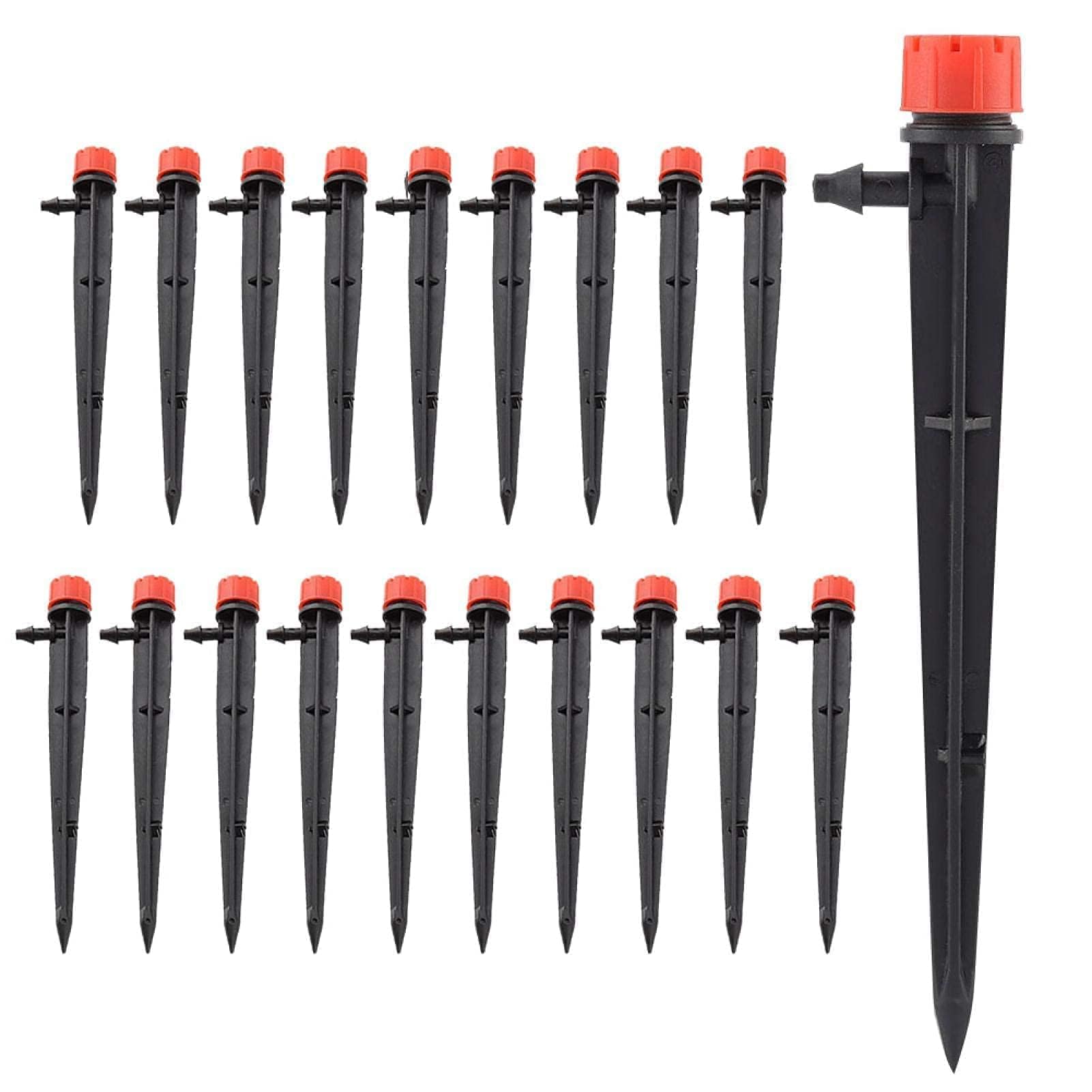 360 Degree Adjustable Irrigation Drip Drippers, Watering System Micro Flow Drip Irrigation Kit Water Flow Stake Emitter Drip System for 4mm/7mm Tube