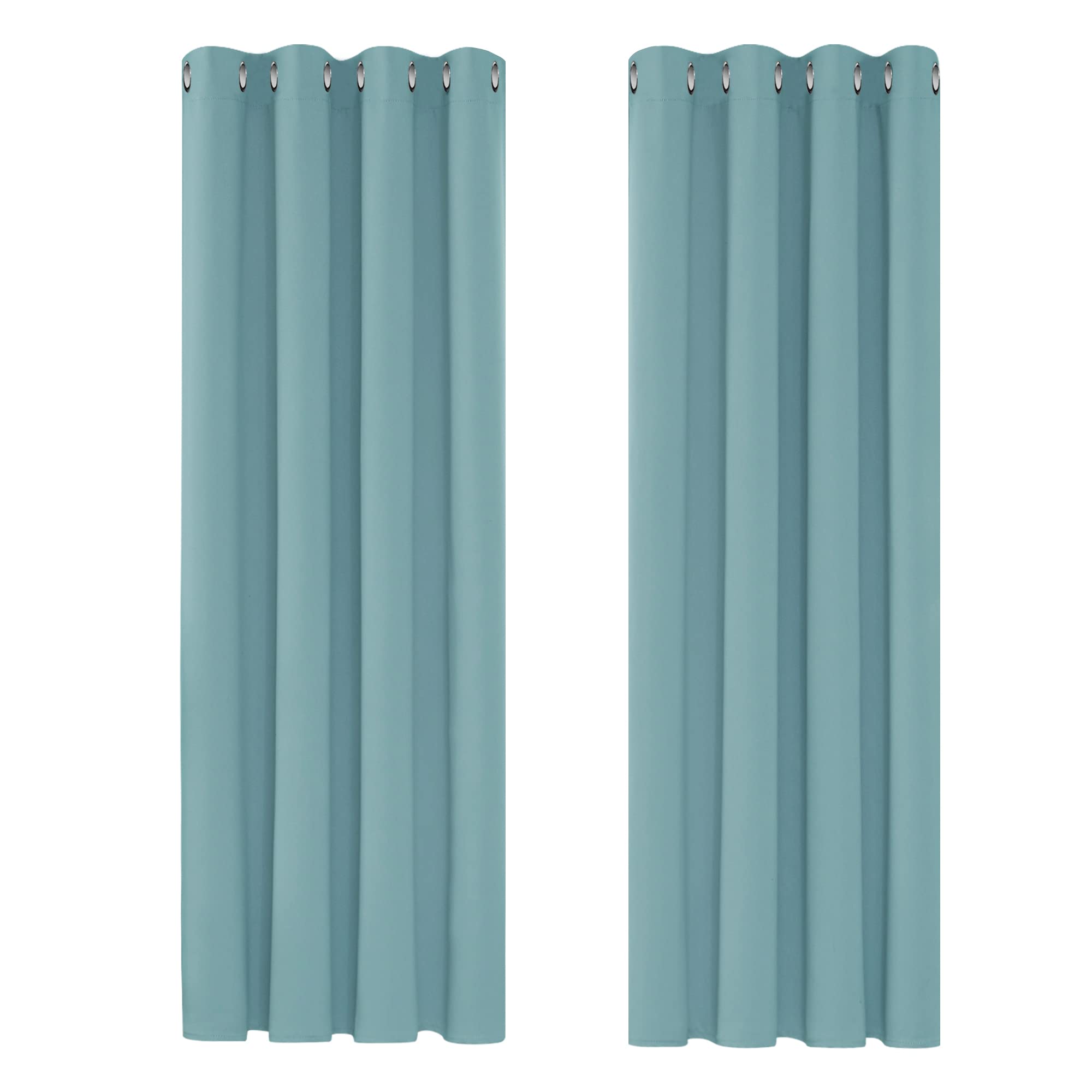 Deconovo Bedroom Blackout Curtains Super Soft Solid Thermal Insulated Eyelet Blackout Curtains for Boys 46 x 72 Inch Sky Blue 1 Pair