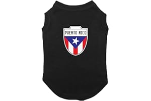 HAASE UNLIMITED Puerto Rico - Country Soccer Crest Dog Shirt (Black, Large)
