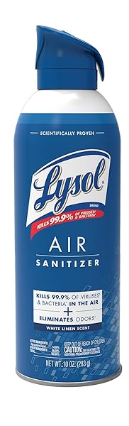 LYSOL AIR SANITIZER SPRAY, FOR AIR SANITIZATION AND ODOR ELIMINATION, WHITE LINEN SCENT, 10 FL. OZ