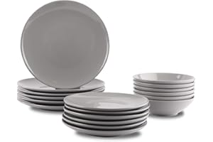 �鶹�� Basics 18-Piece Dinnerware Set - Smokey Grey, Service for 6