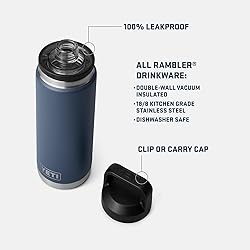 YETI Rambler 26 oz Bottle, Leakproof, Vacuum
