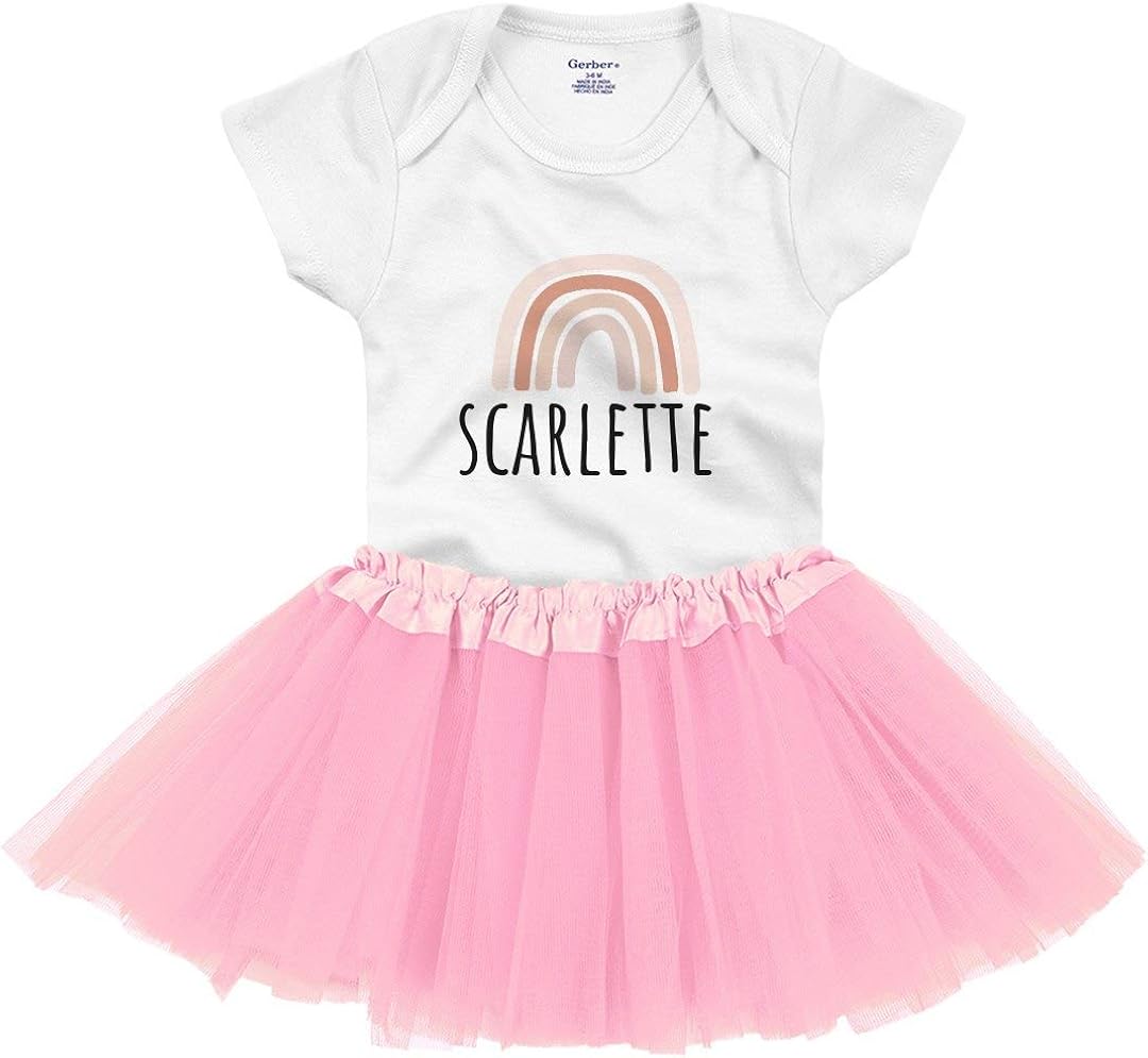 Rainbow Tutu Outfit for Scarlette Baby Onesie with Tutu