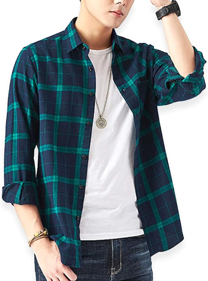 Amazon ライオンガーデン チェック シャツ 春服 ネルシャツ