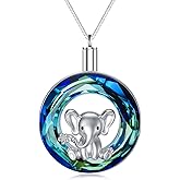 Elephant Necklace 925 Sterling Silver Elephant Crystal Pendant Necklaces Animal Elephants Jewelry Gifts for Women