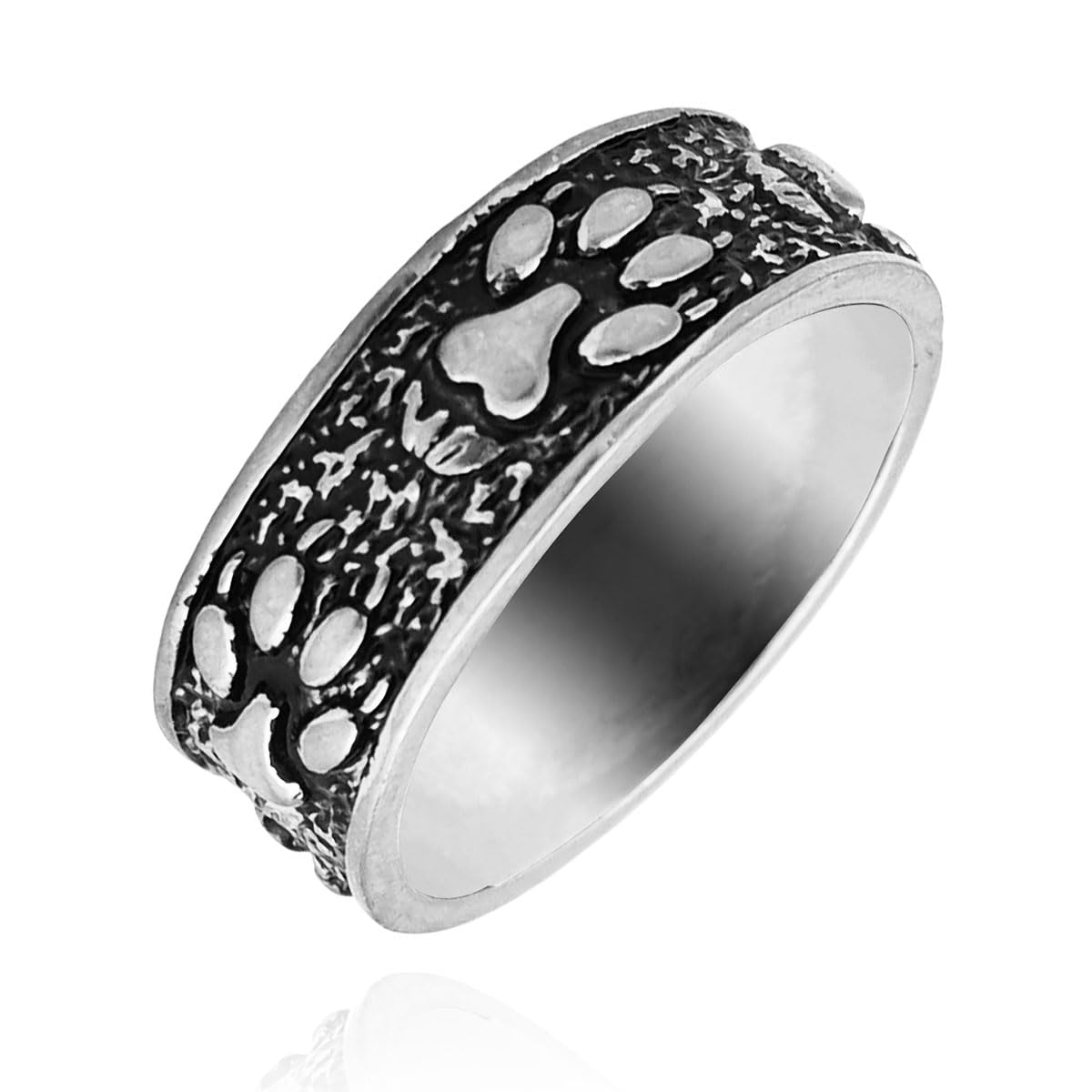 MayiaHey Nordic Viking Wolf Paw Ring for Men, Punk Wolf Claw Ring Gothic Wolf Animal Ring for Boys (S)