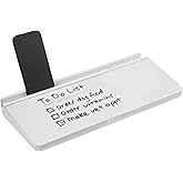 Amazon Basics Desktop Dry Erase Whiteboard with Organizer and Accessories, Tempered Glass, 15.7 x 5.4 inches, White