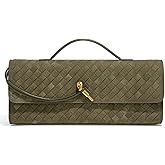 Upbull Trendy Woven Evening Clutch Purses Women Underarm Shoulder Handbag Cute Satchels Crossbody Purse PU Leather Wallet