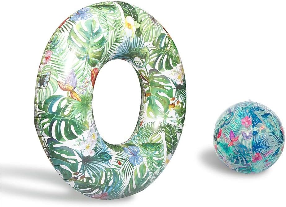 DMAR Rainforest Swim Ring For Adults Inflatable Rubber Ring Giant Pool