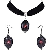 LKingel Gothic Witch Halloween Jewelry Set for Women Halloween Cameo Jewelry Set Black Velvet Emo Jewelry Punk Dark Emo Witch Accessories Halloween Costume Accessories