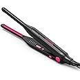 Wavytalk Small Flat Iron for Short Hair/Pixie Cut/Bangs/Edges, 3/10" Pencil Flat Iron, Mini Hair Straightener with Anti-Pinch Design, Dual Voltage, Hot Pink