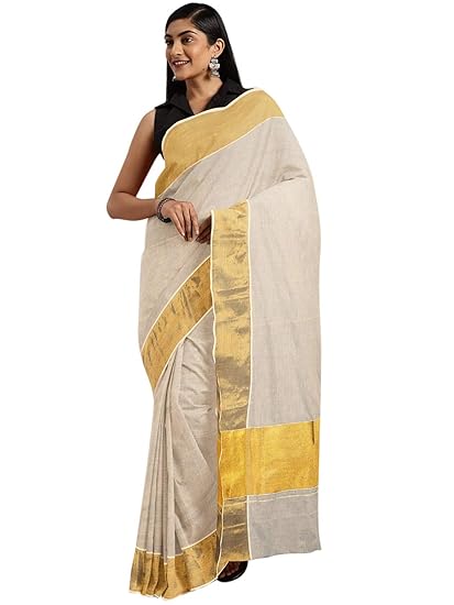 Kasavu pure cotton White Saree - MK4480