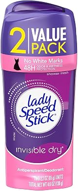 Lady Speed Stick Invisible Dry Antiperspirant Deodorant Shower Fresh 2.3oz 2 view 1