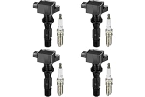BDFHYK Ignition Coil Pack UF540 and Iridium Spark Plugs 90083 Compatible with Mazda 2007-2013 3 2006-2013 6 2010-2012 CX-7 2.0L 2.3L 2.5L L4 610-58723 L3G218100 L3G218100A, Sets of 4
