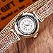Hunputa Women Luxury Crystal Women Gold Bracelet Quartz Wristwatch Rhinestone Clock Ladies Dress Gift Watches (Gold)