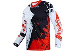 HOTLION Men's Mountain Bike Jersey Long Sleeve MTB Off-Road Motocross Jersey Quick Dry Downhill&Motocross Shirts