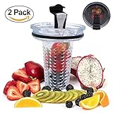 Umiwe 2 in 1 Removable Fruit Infusion Core with Lid,Fruit Infuser with Spill Proof Lid for 30 oz Yeti Ozark Tumbler Cup,2 Pack