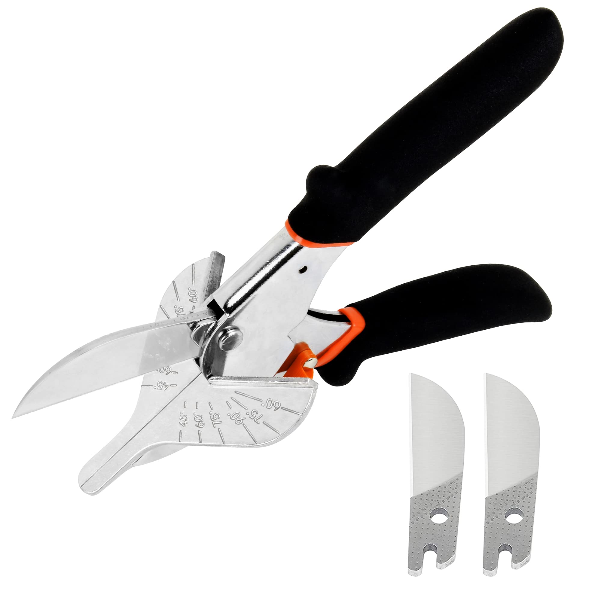 GARTOL Multi Angle Miter Shears Cutter, Multifunctional Trunking Shears for Vinyl Wood Molding Trim, with Replacement SK5 Blades