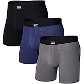SAXX Underwear Co. Men's Core Cotton Boxer Brief with Fly, Pouch, 3 Pack