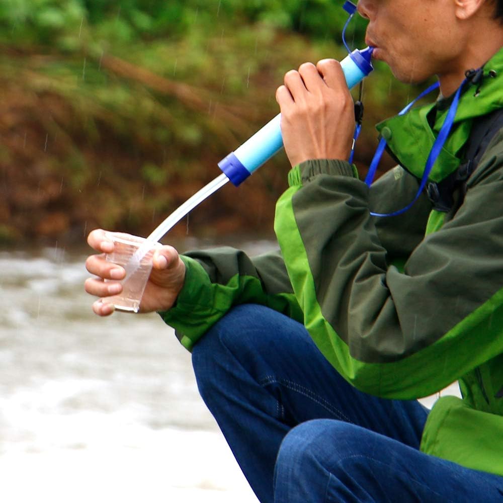 Purewell Outdoor Water Filter Personal Water Filtration Straw Emergency Survival Gear Water Purifier for Camping Hiking Climbing Backpacking : Sports & Outdoors