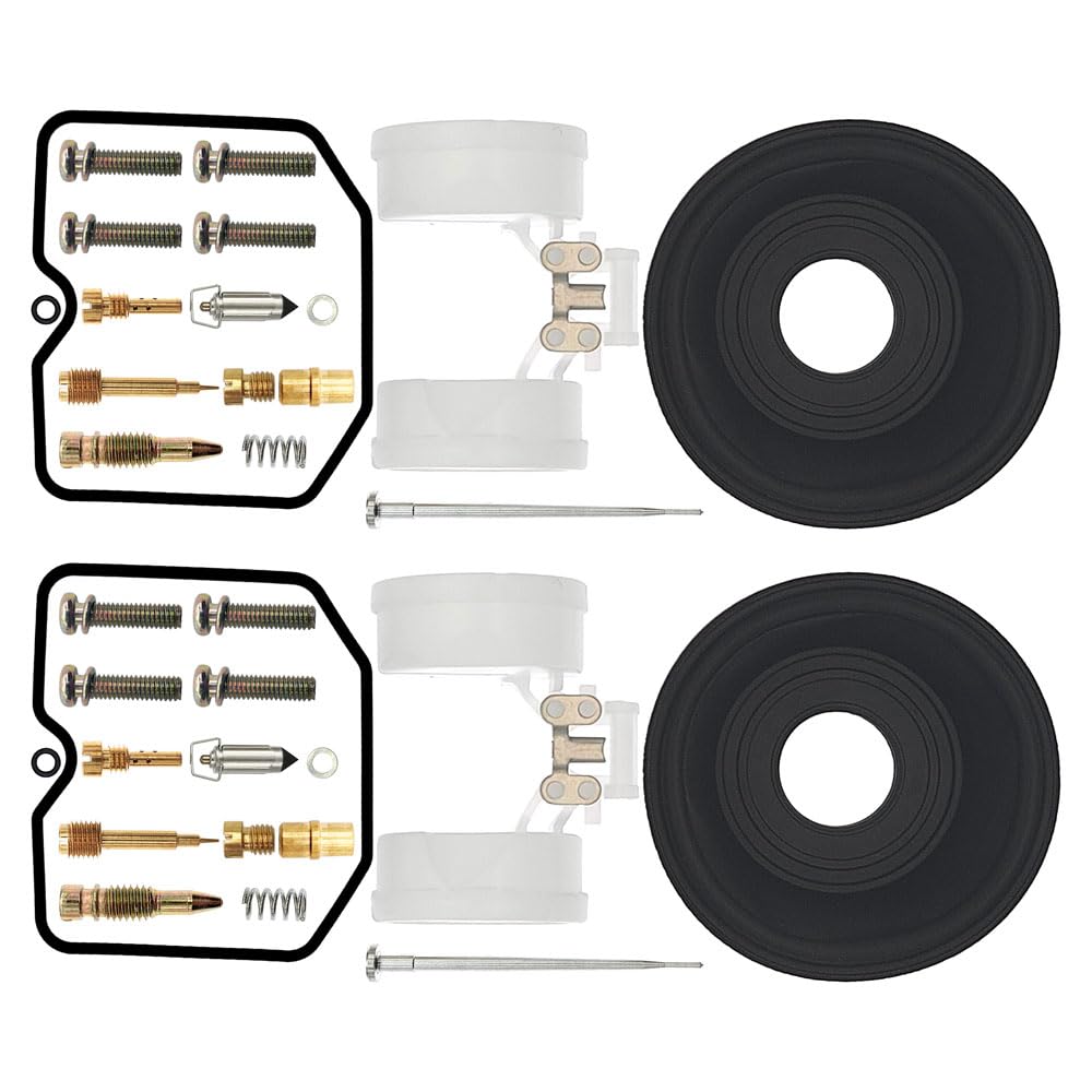 Photo 1 of 2-Pack Carburetor Carb Repair Rebuild Kits Replacement for Kawasaki Ninja EX250 EX250H 250R ZZR250 2001-2012 Diaphragm Float
