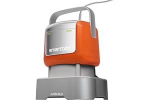 Smartbot Submersible water pump (Orange) Flow Rate 2800 GPH, Max Lift 25 Ft, 1/2 HP, 6 Hose Kit, Small Portable Electric Utility Pump, Auto-Flo® Automatic Switch, Knock Over Operation,