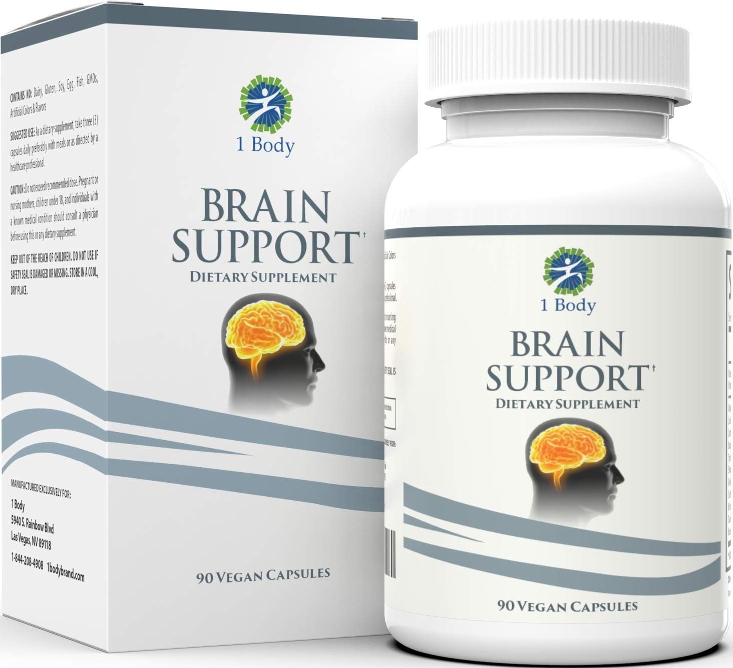 Support Healthy Brain Function with Nootropics, Improve Memory and Boost Focus - Alpha GPC, Lion’s Mane Extract, Bacopa Monnieri, Phosphatidylserine, Ginkgo Biloba, Rhodiola Rosea, Huperzine A: Health & Personal Care