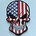 SpaceAuto Skull Head w/ USA American Flag Military Tactical Morale Badge Hook Loop Fastener Patch 3.54