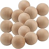 SENJEOK 24 Pack 2 Inch Wood Balls, 5cm Unfinished Wooden Balls Hardwood Craft Sphere for DIY Projects