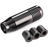 Arenbel 3" Polished Alloy Shifter Knob, Short Car Gear Stick Shift Handle | Aluminum Gear Shift Knob, JDM Style Racing Modification Fit Most Manual Transmission Vehicles, Black